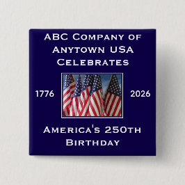 250th Anniversary USA Patriotic Flags  缶バッジ