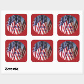 250th Anniversary USA Patriotic Flags Premium スクエアシール (シート)