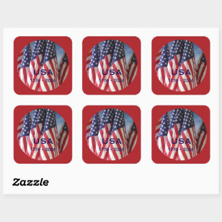250th Anniversary USA Patriotic Flags Premium スクエアシール