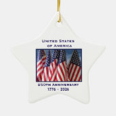250th Anniversary USA Patriotic Flags Premium セラミックオーナメント (裏面)