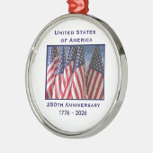 250th Anniversary USA Patriotic Flags Premium メタルオーナメント (左)