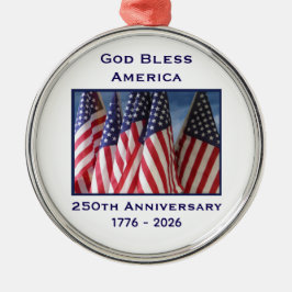 250th Anniversary USA Patriotic God Bless America  メタルオーナメント