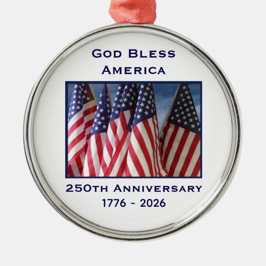 250th Anniversary USA Patriotic God Bless America  メタルオーナメント (正面)