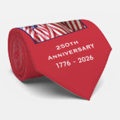 250th Anniversary USA Patriotic Red and Dark Blue ネクタイ (ロール)