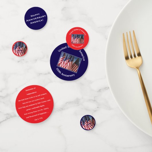 250th Anniversary USA Patriotic Red Blue Table コンフェッティ (グループ)