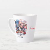 250th Celebration US Independence Day 1776 - 2026 カフェラテマグ (左アングル)