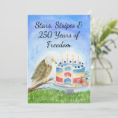 250th Independence Day Bald Eagle with Cake 招待状 (スタンド正面)