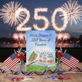 250th Independence Day Bald Eagle with Cake 招待状