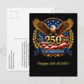 250th USA Anniversary Eagle Emblem  シーズンポストカード (正面/裏面)