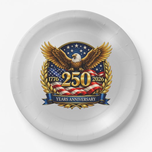 250th USA Anniversary Eagle Emblem  ペーパープレート (正面)