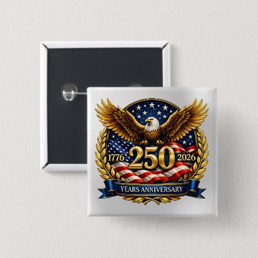 250th USA Anniversary Eagle Emblem  缶バッジ (正面&裏面)