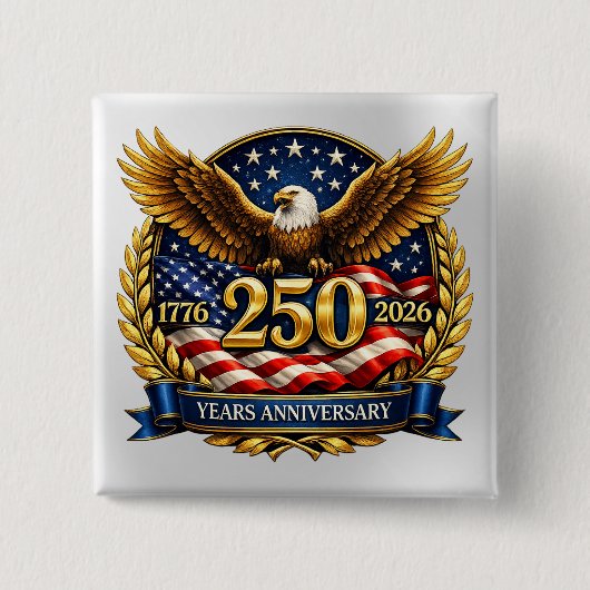 250th USA Anniversary Eagle Emblem  缶バッジ (正面)