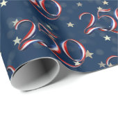 250th USA Patriotic Ribbon and Stars ラッピングペーパー (ロールコーナー)