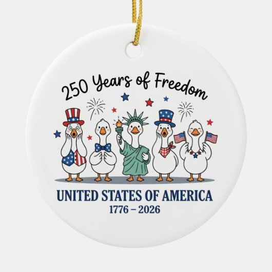 250th year of independence of USA, Patriotic goose セラミックオーナメント (正面)