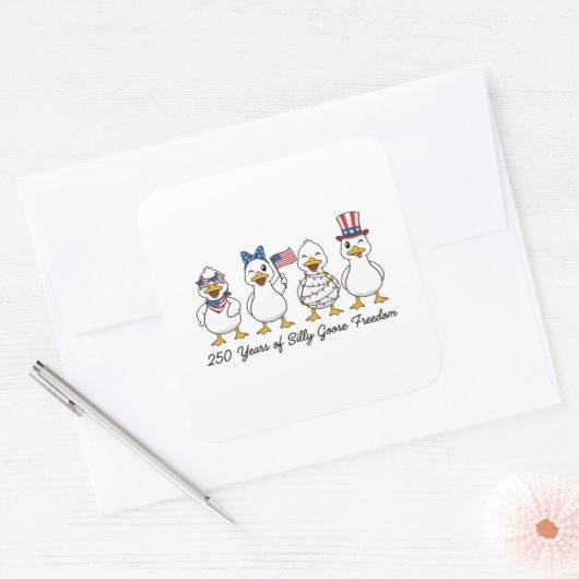 250th Years of Silly Goose Freedom Semiquincentenn スクエアシール (封筒)