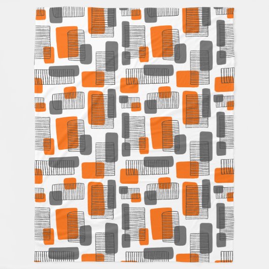 251215 – オレンジとグレー フリースブランケット (正面)