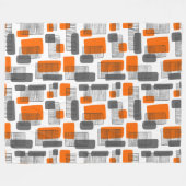 251215 – オレンジとグレー フリースブランケット (正面(横))