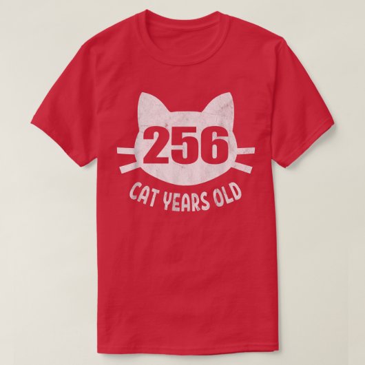 256 Cat Years Old  60th Birthday Gift For Cat Love Tシャツ (デザイン正面)