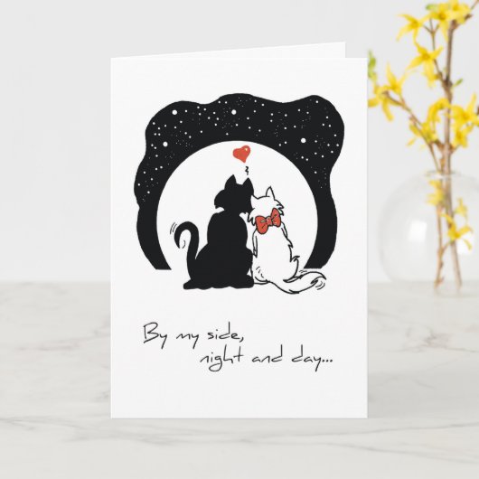 2595周年記念ねこ カード (黄色い花)