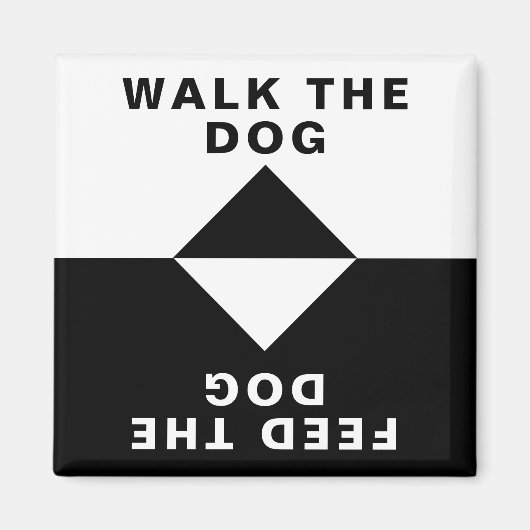 25.イヌ食べ物を与えを歩く マグネット (正面)