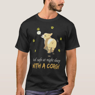 25 コーギーと一緒なら安心して眠れる Tシャツ
