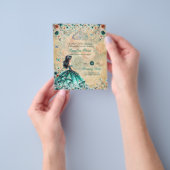 25 ターコイズグリーン キンチェアラ ドレス 花 モチーフ 予算 チラシ (手)