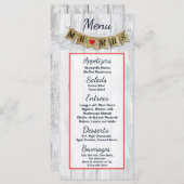 25 メニューカード　リネン　バナーさんご夫妻 メニュー (正面/裏面)