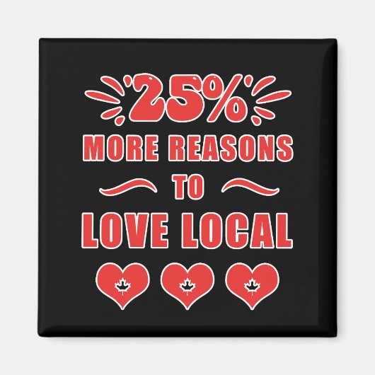 25%地元の人を愛する理由 マグネット (正面)