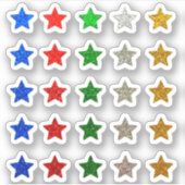 +25 小さな星 | 美しいカラフルなラメ シール (正面)