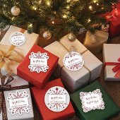 25 2"X2"のスノーフレークパーソナライズされたギフトラベル シール