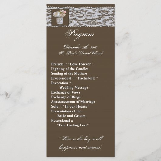 25 4時間365日結婚式 プログラムメイスンジャースバラ プログラム (正面)