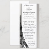 25 4 x 9結婚式 プログラムブラックエッフェルタワー プログラム (正面/裏面)