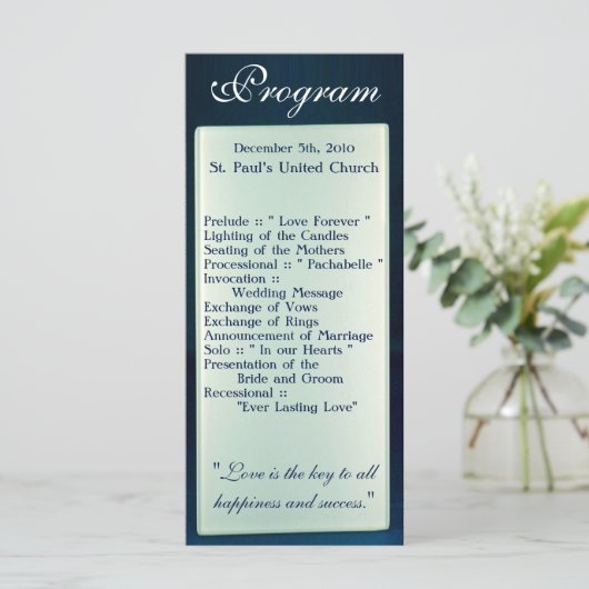 25 4x9結婚式 プログラムすりガラス鏡 モダン プログラム (スタンド正面)