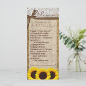 25 4x9結婚式 プログラムひまわりレースのラップ数 プログラム (スタンド正面)