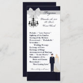 25 4x9結婚式 プログラムアーミーユニフォームブルースブライド プログラム (正面/裏面)