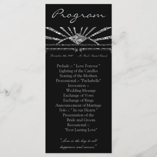 25 4x9結婚式 プログラムアールデコ轟音20sギャツビー プログラム (正面)