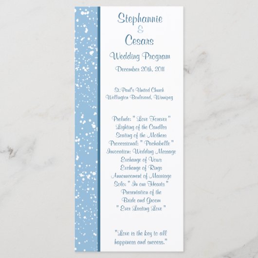 25 4x9結婚式 プログラムウィンターブルークリスマス プログラム (正面)