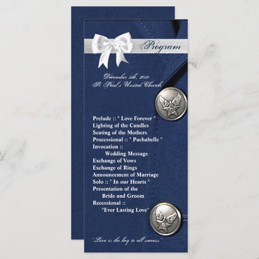 25 4x9結婚式 プログラムエアフォースクラスAユニフォーム プログラム (正面/裏面)