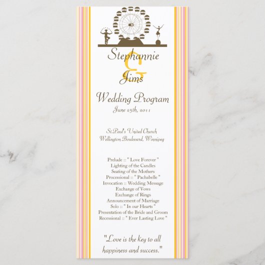 25 4x9結婚式 プログラムカーニバル プログラム (正面)