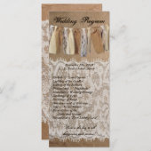 25 4x9結婚式 プログラムクラフト紙バッグレースバーラップ プログラム (正面/裏面)