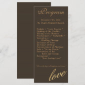 25 4x9結婚式 プログラムゴールドフォイルグリッターラブ プログラム (正面/裏面)