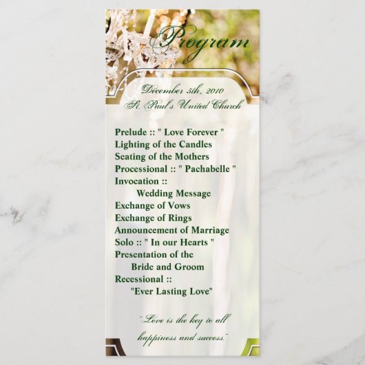 25 4x9結婚式 プログラムシャンデリアin Oak Tree Crys プログラム (正面)