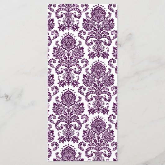 25 4x9結婚式 プログラムダマスクレースプリントパターン プログラム (裏面)