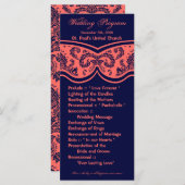 25 4x9結婚式 プログラムダマスクレースプリントパターン プログラム (正面/裏面)