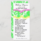 25 4x9結婚式 プログラムダマスクレースプリントパターン プログラム (正面/裏面)