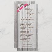 25 4x9結婚式 プログラムバーンウッドホワイトウォッシュ素朴 プログラム (正面/裏面)