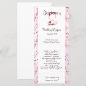 25 4x9結婚式 プログラムピンクさくらんぼブロッサム プログラム (正面/裏面)