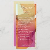 25 4x9結婚式 プログラムピンクサンセットグラデーションフェードピンク プログラム (正面/裏面)