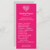 25 4x9結婚式 プログラムピンクフローラ花びら花 プログラム (正面/裏面)