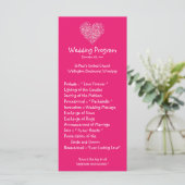 25 4x9結婚式 プログラムピンクフローラ花びら花 プログラム (スタンド正面)